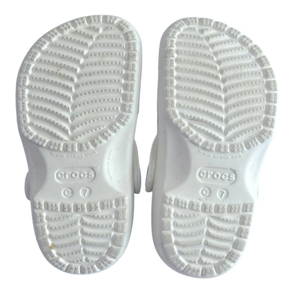 084 CROCS Kids Slip-On Slippers - White - Picture 8 of 9